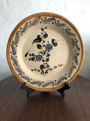 Buy Mexican Pottery BERNABE Tonala Vintage Bird & Flowers Plate  11.25” • 51.87£