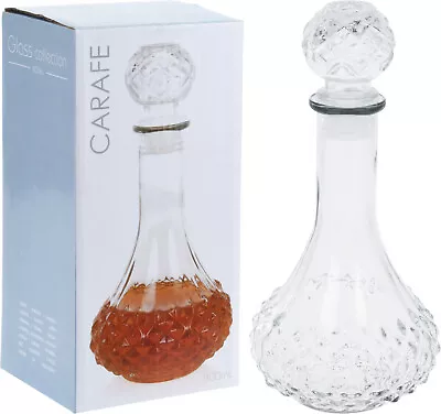 Buy Long Neck Glass Decanter Whiskey Sherry Brandy Port Decanter Wine Carafe Gift • 7.95£