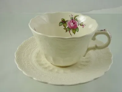 Buy Billingsley Rose 2/8867 Cup & Saucer Green Mark By Spode's Jewel  • 20.38£