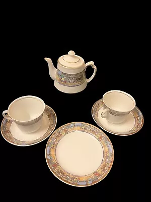 Buy Vintage Doric Tea Set - Queen Anne Design - Teapot, Cups, Saucers, Plate • 39.99£