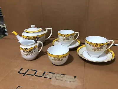 Buy 9 X Vintage Noritake 2 Person Tea Set - Yellow / Cream / Gilt • 17.95£