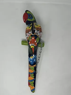 Buy Talavera Bird Parrot Hanging W/Chain Figure Mexican Folk Art Pottery Med 15  • 67.23£
