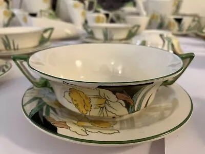 Buy Burleigh Ware Zenth  Daffodil  Pattern Multi Piece Lovely Art Deco China Set • 63.27£