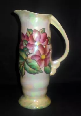 Buy Maling Lustre Ware Art Deco Cream Dahlia Pattern Gold Rimmed 11  Jug Vase • 12.99£