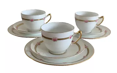 Buy Set Of 3 Paragon Tea Trios Cups 13.5CM Saucers 17.5CM Plates Rose Decorated • 19.99£