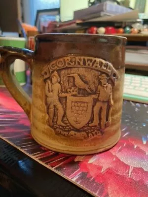 Buy Vintage Studio Pottery Mug Stoneware Cornwall One & All Cornish Pottery • 9£
