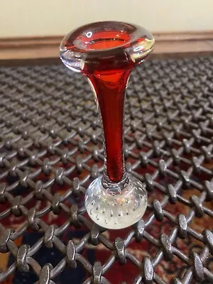 Buy Vintage Swedish Art Glass Vase Small Bud Red Retro Bone  • 14.99£