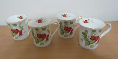Buy Four Queens Virginia Strawberry Bone China Mugs - No Signs Of Use • 20£