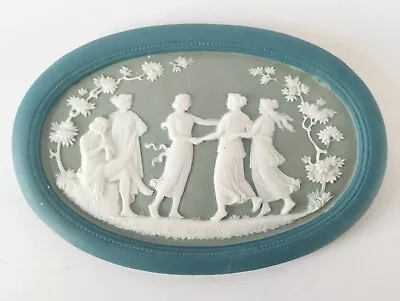 Buy Tri Colour Wall Plaque Volkstedt ? - Not Stamped Wedgwood = Dancing Girls • 45£