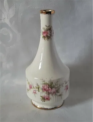 Buy Paragon Victoriana Rose Vase Fine Bone China Bud Vase Pink Roses & Brushed Gilt • 21.95£