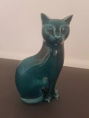 Buy Poole Pottery Blue Glazed Cat  • 10£