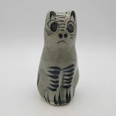 Buy Vintage Tonala White Clay Cat- Made In Mexico - Hand Painted • 12.99£