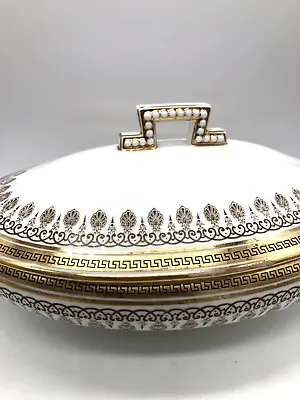 Buy Royal Cauldon England Casserole Dish With Lid And Detailed Handles C1910. • 89.99£