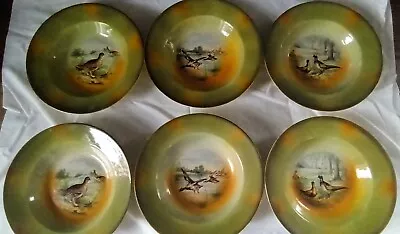 Buy 6 Rare Vintage Pheasant Decorated Dishes By Franz Ant Mehlem, Bonn, Germany  • 20£