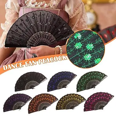 Buy New Chinese Hand Held FAN Silk Folding Spanish Style Flower Dance Party Wedding • 3.59£