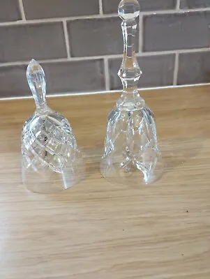 Buy Vintage Pair Of Crystal Cut Glass Bells. V.G.C. • 29.99£