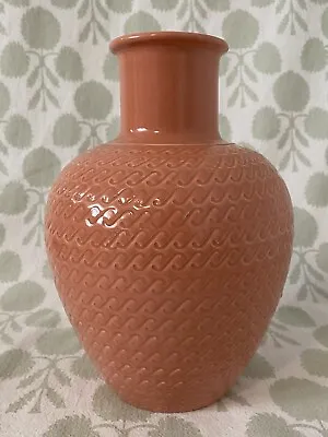 Buy Vintage Nora Fenton 80’s Ceramic Vase Dusty Rose Mauve Wave Patterned • 24.12£