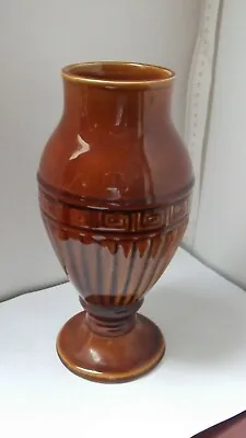 Buy Devonway Kingsbridge  Pottery Torquay Vintage Honey Brown Vase / Urn  22 Cm • 12£