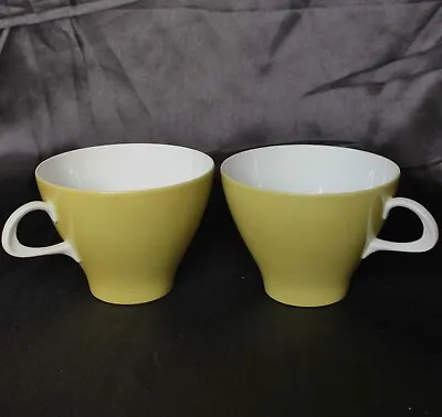 Buy Thomas (Rosenthal) Olive Green Finlandia Range Porcelain 2 X Tea Cups • 14.50£
