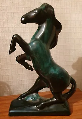 Buy Large Blue Mountain Canadian Pottery Horse Figurine Green/black Glaze 14  Height • 22£
