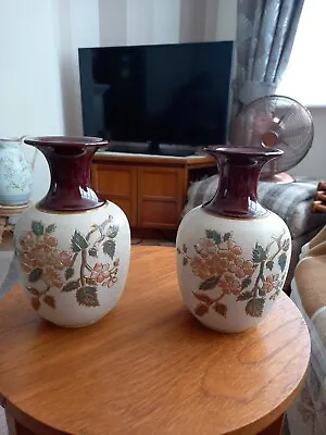 Buy Pair Of 8  Lovatt Langley Leadless Glaze Vases With Patent Number 2078 • 35£