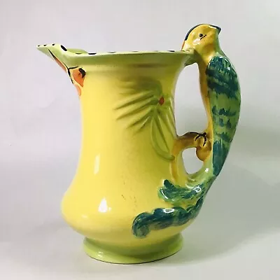 Buy Vintage Burleigh Ware Art Deco Yellow Green Parrot Handle Jug / Pitcher / Vase • 29£