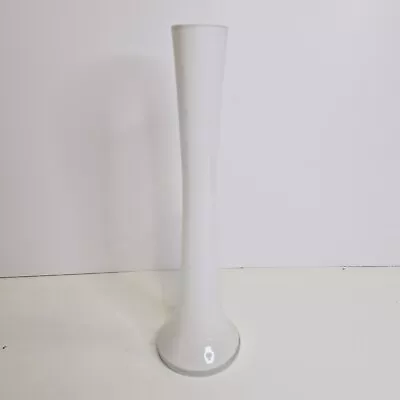 Buy Vintage Glass Tall Slim Vase White Art Glass • 9.95£