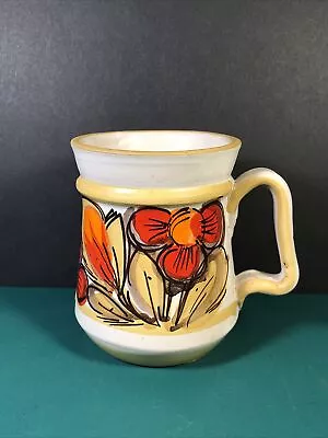 Buy HH Italy | Holt Howard | Handpainted Pottery Mug Cup | Floral | 1970s • 16.12£