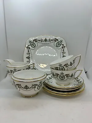Buy Vintage Minton Adam Bone China Tea Set 2x Cup Saucer Plate + Cake Plate Jug Bowl • 33.99£