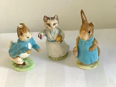 Buy   Beatrix Potter Beswick Figurines X 3 Peter Rabbit Mrs Flopsy Bunny Tabitha Twi • 6.99£