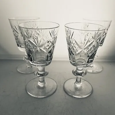Buy Vintage Crystal Port Sherry Aperitif Liqueur Cut Glass X4 Glasses Clear Set Bar • 10.87£
