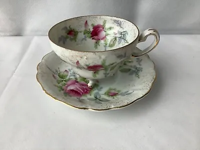 Buy Lefton 3 Footed Cup & Saucer In Dresden Rose • 15£