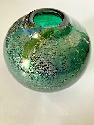 Buy Vintage C1979-87 Isle Of Wight Green Azurene Globe Vase Small • 45£