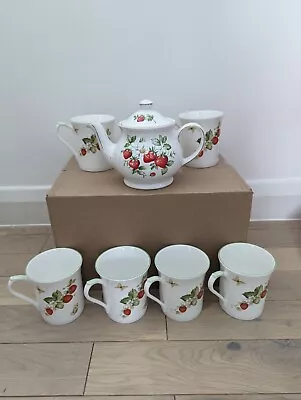 Buy 6 Piece Strawberry Teapot And Matching Cups • 15£