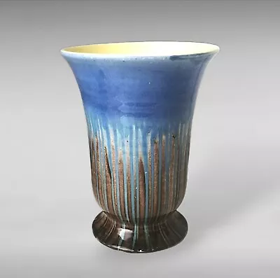 Buy 1930s Shelley Harmony Dripware Blue And Brown Vase  • 31.95£