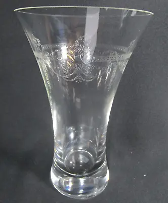 Buy Lovely Quality Vintage Heavy Crystal Etched Glass Vase Trumpet Shape 25cm High • 10.97£
