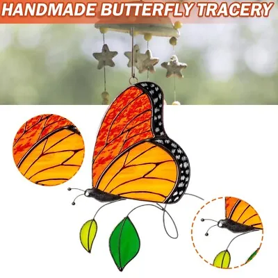 Buy New 1pc Handmade Butterfly Stained Glass Window Hanging Decoration Ornament A • 12.22£