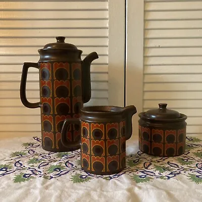 Buy Vintage Arthur Wood Studio Coffee Pot Jug Sugar Bowls Circles Midcentury • 49.99£