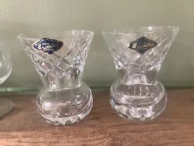 Buy Vintage Royal Brierley 2 Crystal Cut Glass Posy Vase Signed, • 10£