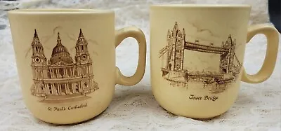 Buy Stoneware St Paul's Cathedral Tower Bridge Coffee Mugs Honiton England  • 23.02£
