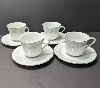 Buy Platinum Rose Fine China Of Japan Cups And Saucers - Set Of 4 • 12.34£