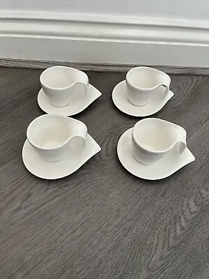 Buy Villeroy & Boch Flow Espresso / Coffee Cup & Saucer White Porcelain Set Of Four • 34.99£