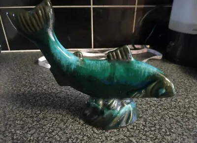 Buy  Vintage Blue Mountain Pottery Canada Teal Blue Drip Glaze Fish • 4£