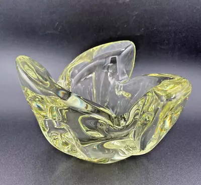 Buy Sevres France Cool Lemon Crystal Glass Free Form Style - Superb Colour • 34£