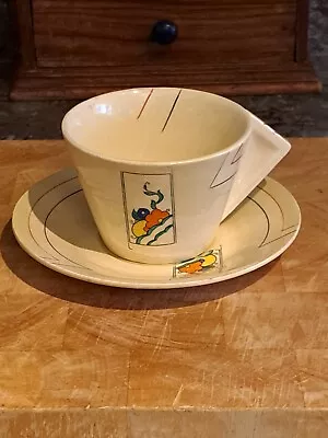 Buy Clarice Cliff Moderne Paysanne Cup And Saucer Circa 1930 • 120£