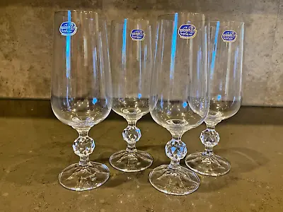Buy Set Of 4 Bohemia Fine Lead Crystal 10oz Wine Champagne Flute Glasses Czech Repub • 28.45£