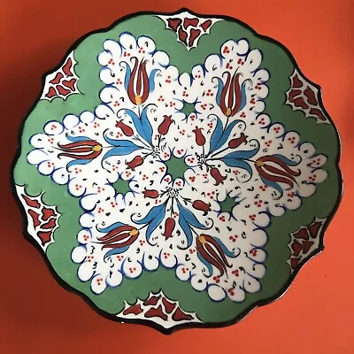 Buy Vintage Handmade Ceramic Wall Hanging Plate Colourful Floral Decorative Turkish • 12£