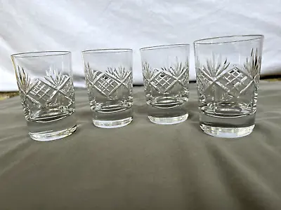 Buy 4 Crystal Cut Glass Whiskey Tumblers • 16£