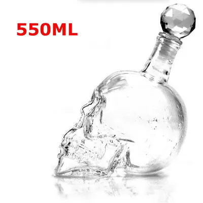 Buy Crystal Skull Head Whiskey Vodka Wine Decanter Bottle Glass Beer Spirit • 11.05£