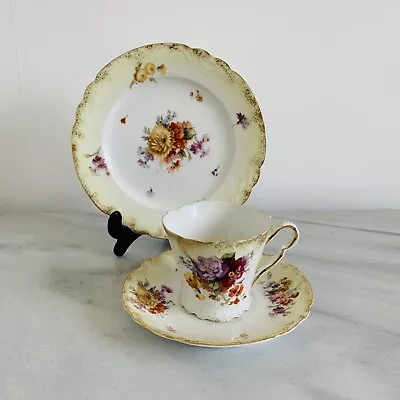 Buy Royal Doulton Burslem Floral Trio Cup Saucer & Plate - Art Nouveau Floral Blush • 14.99£